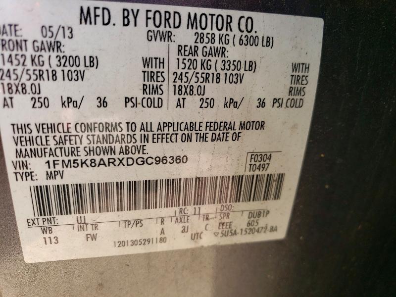Продажа на аукционе авто 2013 Ford Explorer, vin: 1FM5K8ARXDGC96360, номер лота: 60916836