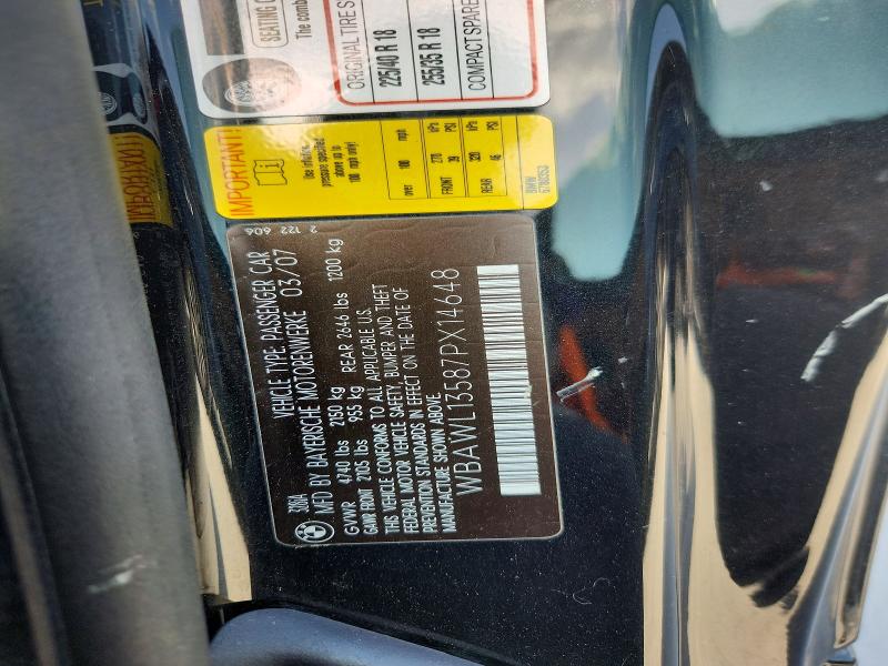 61915556 :رقم المزاد ، WBAWL13587PX14648 vin ، 2007 Bmw 328 مزاد بيع