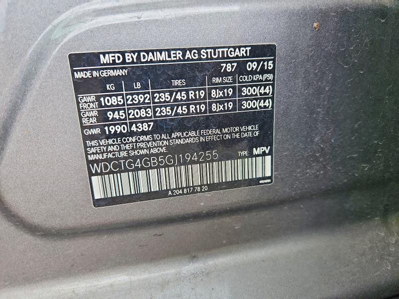 Auction sale of the 2016 Mercedes-benz Gla, vin: WDCTG4GB5GJ194255, lot number: 61743176