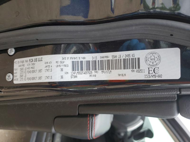 Продаж на аукціоні авто 2015 Jeep Cherokee, vin: 1C4PJMBS2FW697629, номер лоту: 61130046