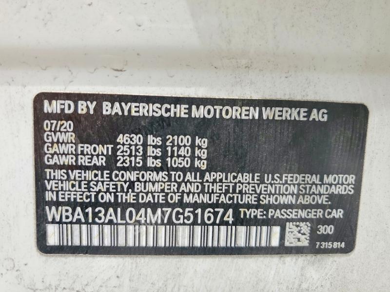 Aukcja sprzedaży 2021 Bmw M235xi, vin: WBA13AL04M7G51674, numer aukcji: 62120276