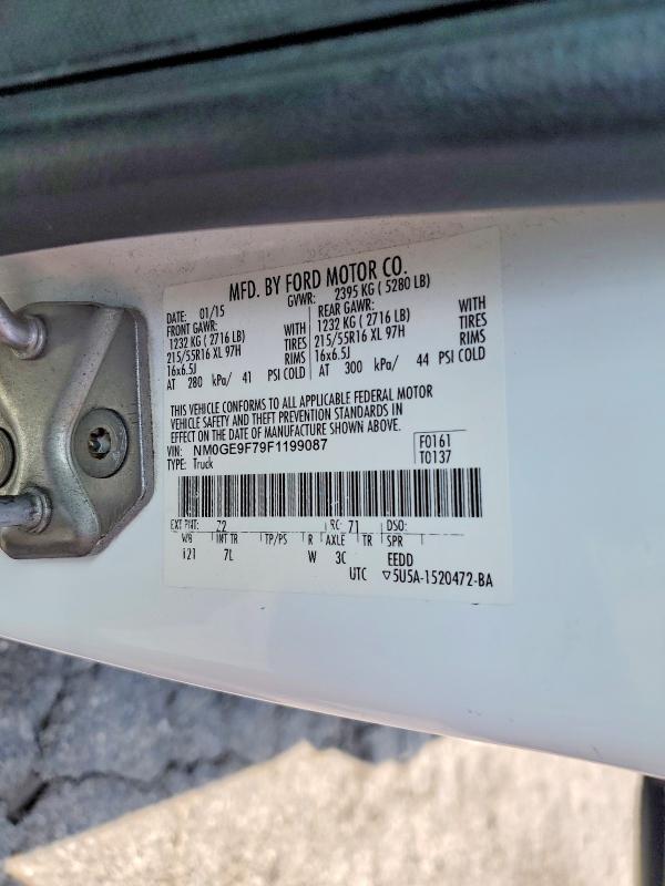 Auction sale of the 2015 Ford Transit Connect, vin: NM0GE9F79F1199087, lot number: 61500346