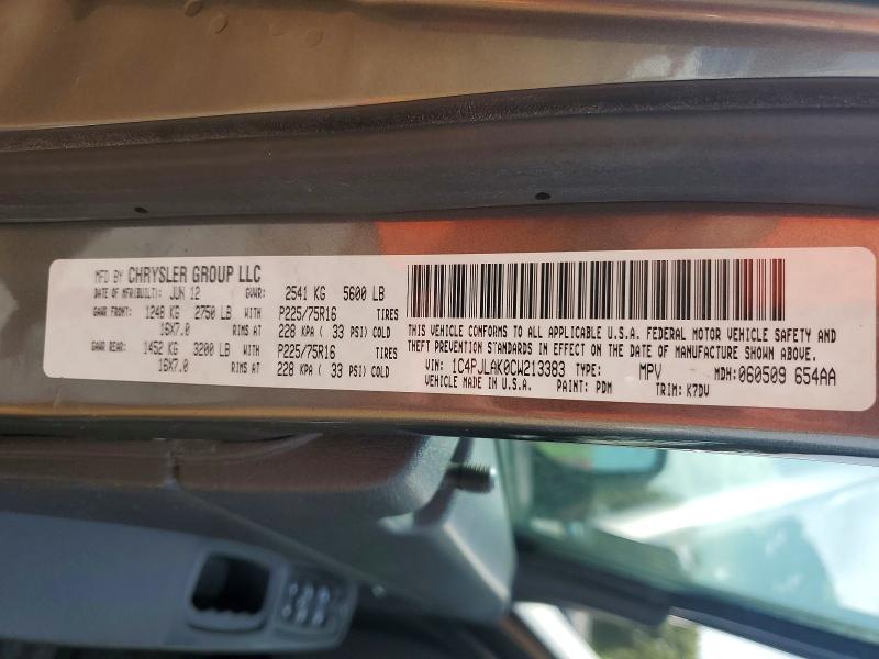 61508566 :رقم المزاد ، 1C4PJLAK0CW213383 vin ، 2012 Jeep Liberty مزاد بيع