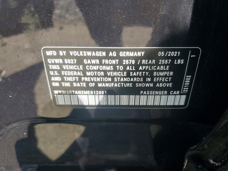 2021 Volkswagen Arteon მანქანა იყიდება აუქციონზე, vin: WVWSR7AN2ME012001, აუქციონის ნომერი: 59291166