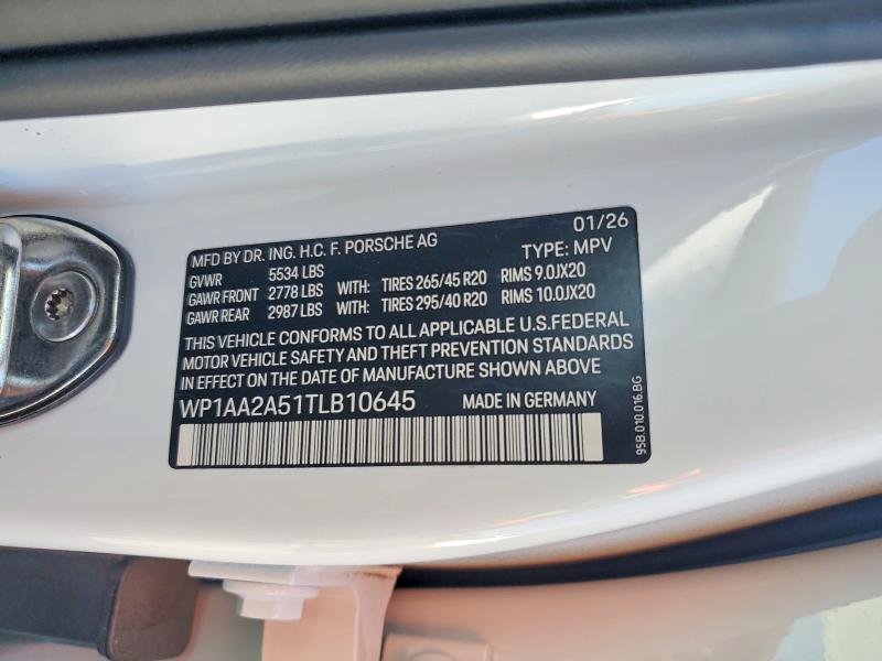 Продаж на аукціоні авто 2026 Porsche Macan, vin: WP1AA2A51TLB10645, номер лоту: 59981736