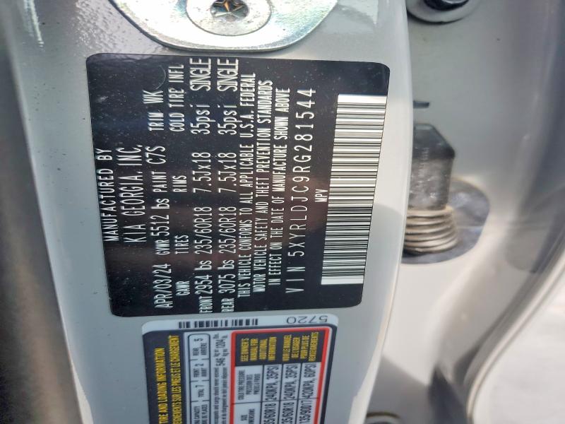 61939786 :رقم المزاد ، 5XYRLDJC9RG281544 vin ، 2024 Kia Sorento مزاد بيع