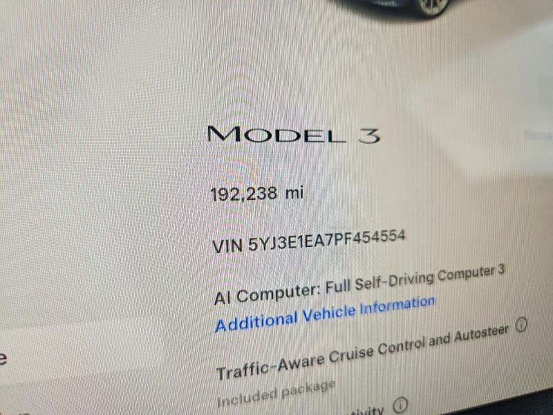 60878946 :رقم المزاد ، 5YJ3E1EA7PF454554 vin ، 2023 Tesla Model 3 مزاد بيع