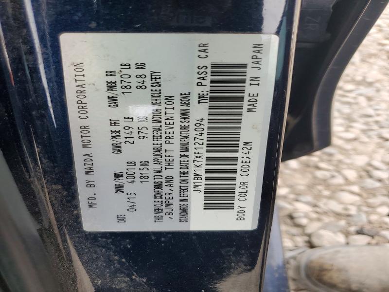 62309876 :رقم المزاد ، JM1BM1K7XF1274094 vin ، 2015 Mazda 3 مزاد بيع