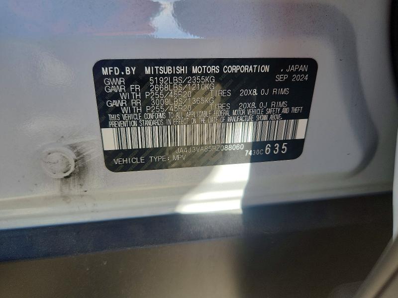 60788696 :رقم المزاد ، JA4J3VA85RZ088060 vin ، 2024 Mitsubishi Outlander مزاد بيع
