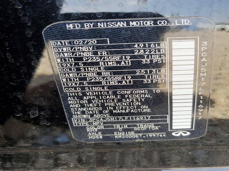 Продаж на аукціоні авто 2020 Infiniti Qx50, vin: 3PCAJ5M17LF116917, номер лоту: 63185046