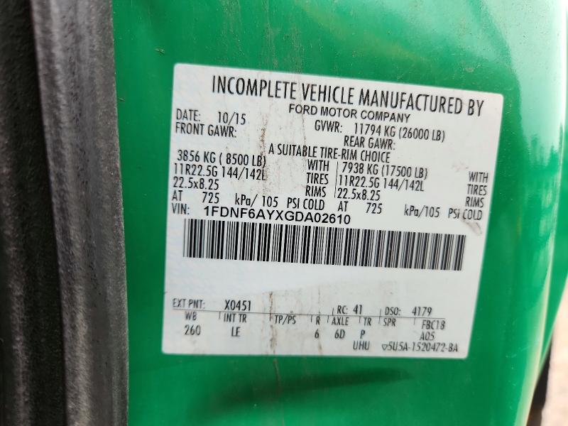 Продажа на аукционе авто 2016 Ford F650, vin: 1FDNF6AYXGDA02610, номер лота: 61033906