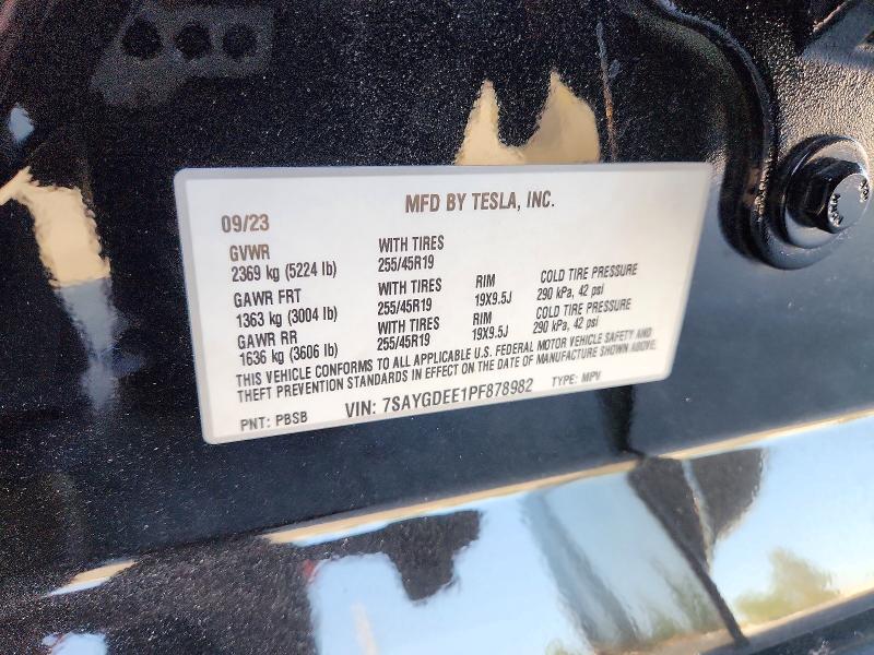 Aukcja sprzedaży 2023 Tesla Model Y, vin: 7SAYGDEE1PF878982, numer aukcji: 61645516