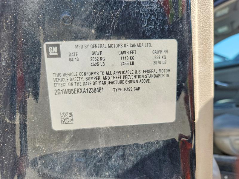2010 Chevrolet Impala მანქანა იყიდება აუქციონზე, vin: 2G1WB5EKXA1238481, აუქციონის ნომერი: 59980476
