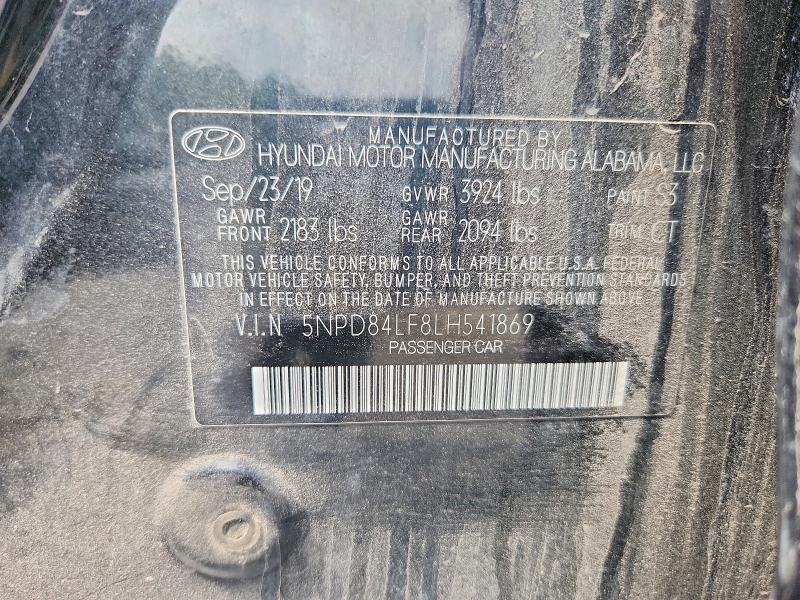 63032676 :رقم المزاد ، 5NPD84LF8LH541869 vin ، 2020 Hyundai Elantra مزاد بيع