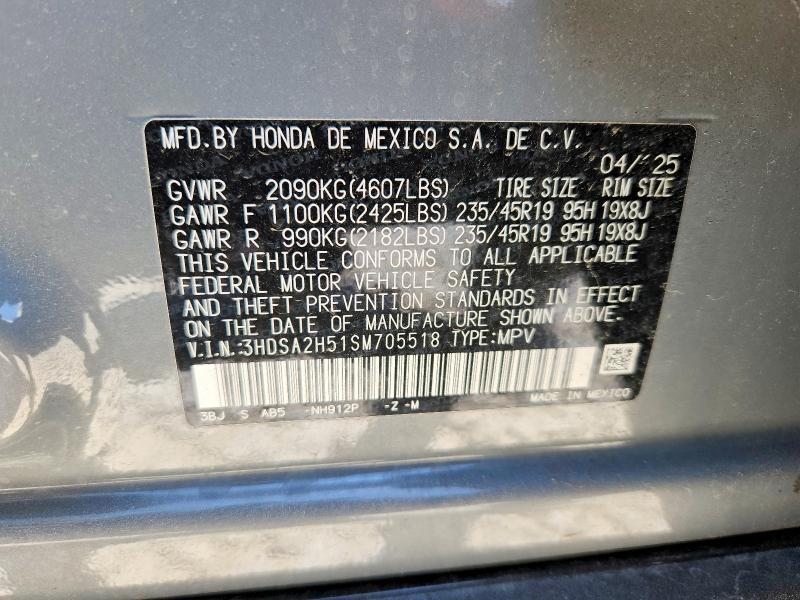 2025 Acura Adx მანქანა იყიდება აუქციონზე, vin: 3HDSA2H51SM705518, აუქციონის ნომერი: 63472996