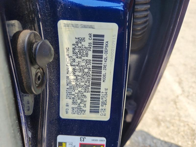 60885966 :رقم المزاد ، 5YFBU4EE2DP201399 vin ، 2013 Toyota Corolla مزاد بيع