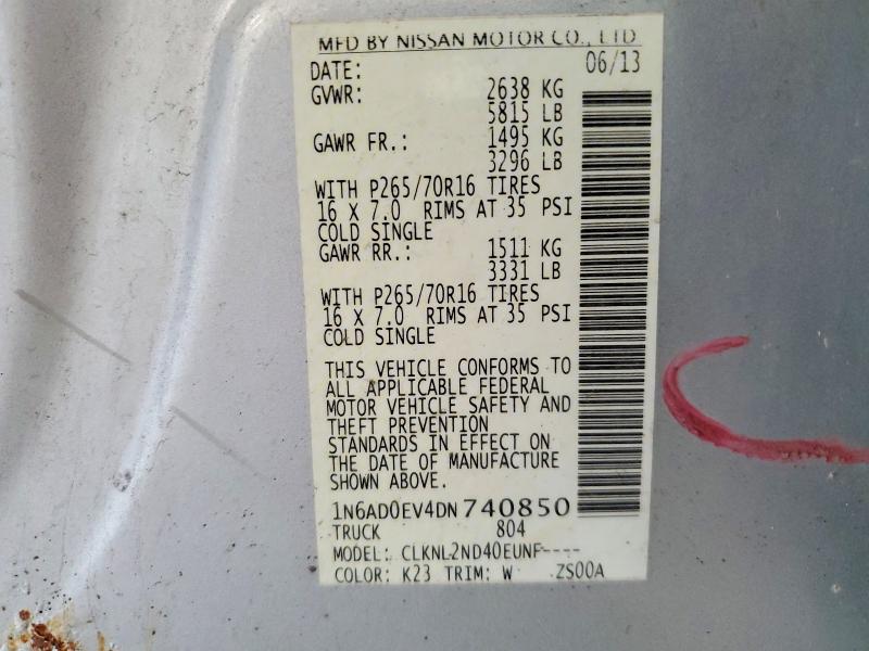 Продажа на аукционе авто 2013 Nissan Frontier, vin: 1N6AD0EV4DN740850, номер лота: 61597396