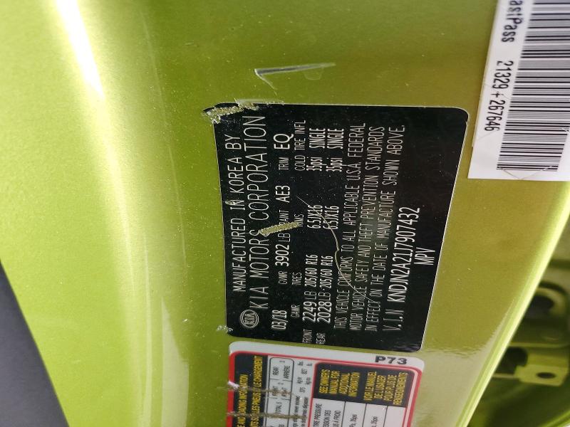 61618746 :رقم المزاد ، KNDJN2A21J7907432 vin ، 2018 Kia Soul مزاد بيع
