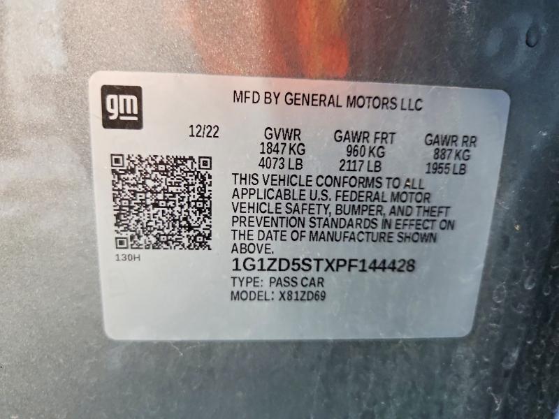 Продаж на аукціоні авто 2023 Chevrolet Malibu, vin: 1G1ZD5STXPF144428, номер лоту: 60207516