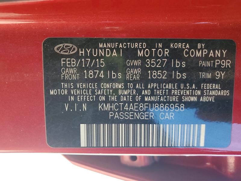 60069516 :رقم المزاد ، KMHCT4AE8FU886958 vin ، 2015 Hyundai Accent مزاد بيع