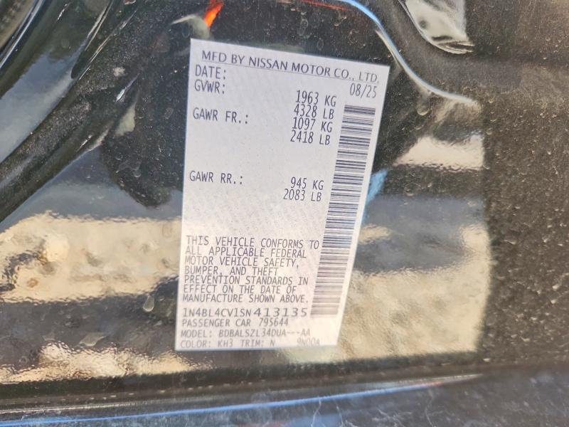 Aukcja sprzedaży 2025 Nissan Altima, vin: 1N4BL4CV1SN413135, numer aukcji: 63296476