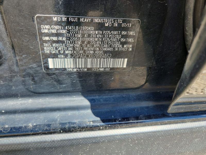 Продаж на аукціоні авто 2013 Subaru Xv Crosstrek, vin: JF2GPAGCXD2899462, номер лоту: 61817356