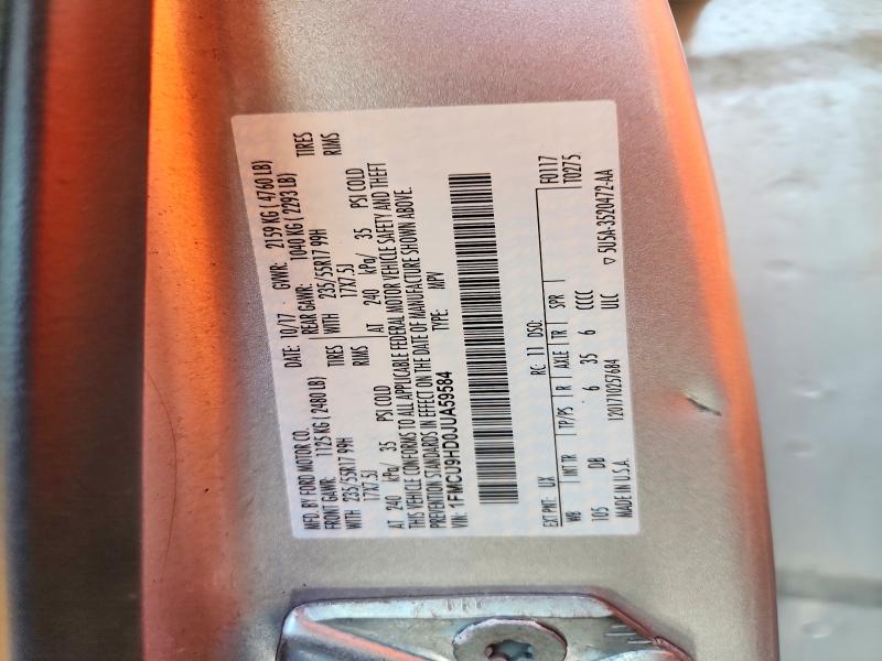 Продаж на аукціоні авто 2018 Ford Escape, vin: 1FMCU9HD0JUA59584, номер лоту: 62681096