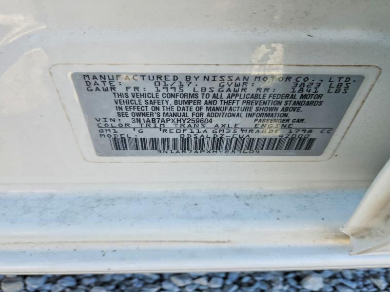 Продажа на аукционе авто 2017 Nissan Sentra, vin: 3N1AB7APXHY259604, номер лота: 63242826