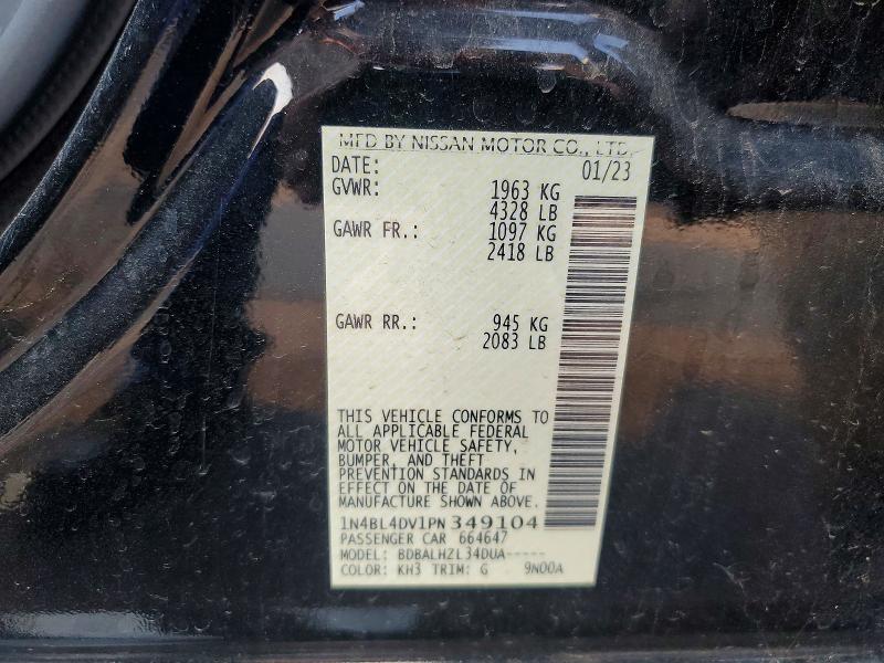 Продажа на аукционе авто 2023 Nissan Altima, vin: 1N4BL4DV1PN349104, номер лота: 60053116