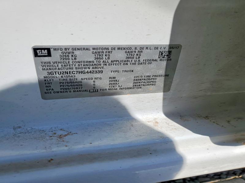 61049136 :رقم المزاد ، 3GTU2NEC7HG442339 vin ، 2017 Gmc Sierra مزاد بيع