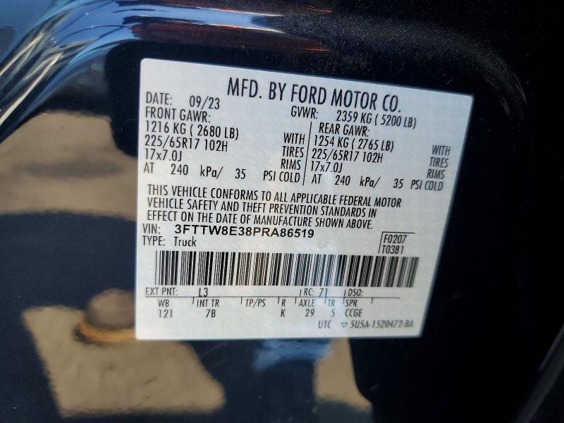 Aukcja sprzedaży 2023 Ford Maverick, vin: 3FTTW8E38PRA86519, numer aukcji: 60890036