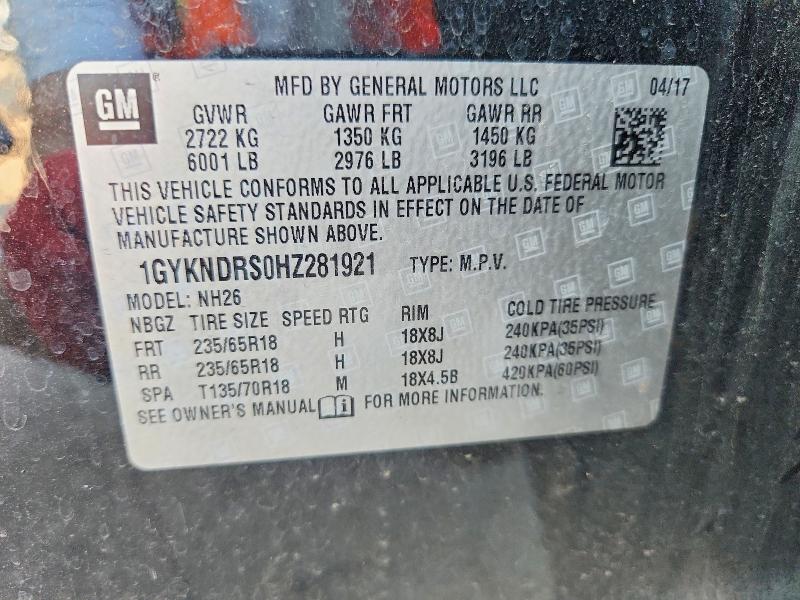 Aukcja sprzedaży 2017 Cadillac Xt5, vin: 1GYKNDRS0HZ281921, numer aukcji: 61336596
