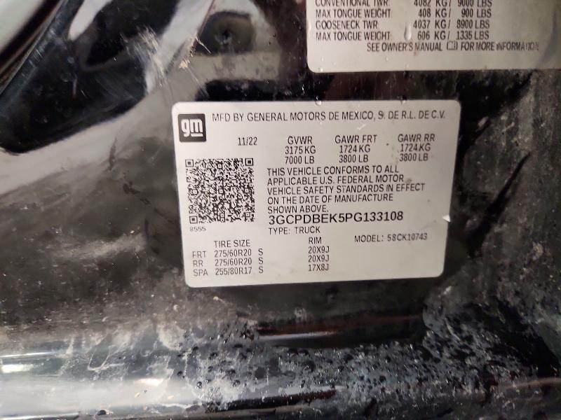 Aukcja sprzedaży 2023 Chevrolet Silverado, vin: 3GCPDBEK5PG133108, numer aukcji: 63392496