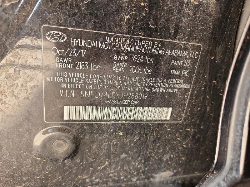 Aukcja sprzedaży 2018 Hyundai Elantra, vin: 5NPD74LFXJH288019, numer aukcji: 61054556