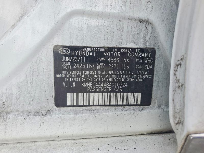 Aukcja sprzedaży 2011 Hyundai Sonata, vin: KMHEC4A44BA010724, numer aukcji: 59581446