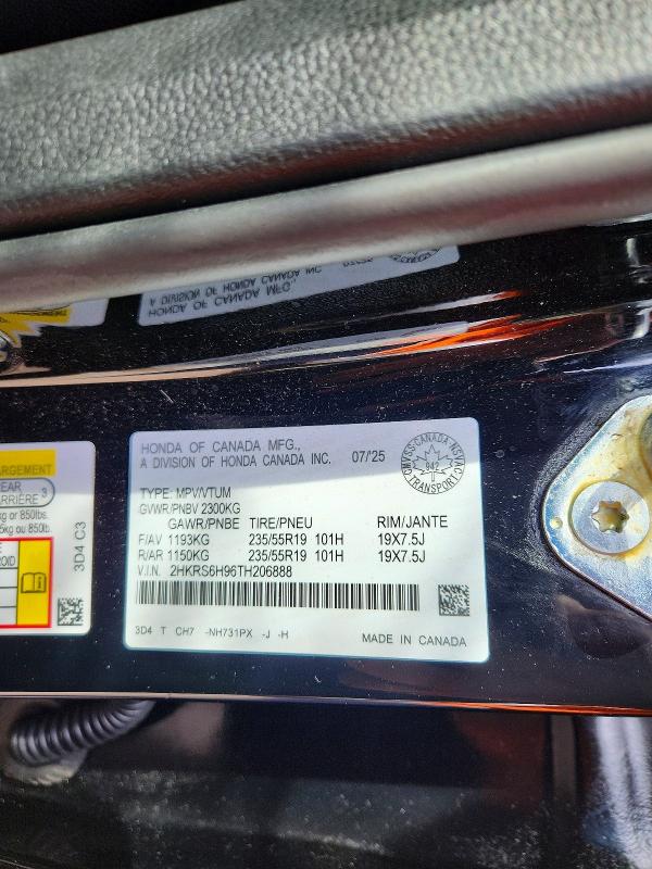 2026 Honda Cr-v მანქანა იყიდება აუქციონზე, vin: 2HKRS6H96TH206888, აუქციონის ნომერი: 59237416