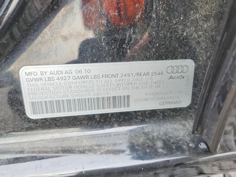 Продажа на аукционе авто 2011 Audi A4, vin: WAUBFAFL6BN004751, номер лота: 62838706