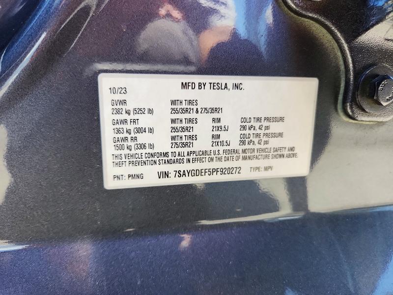 61146686 :رقم المزاد ، 7SAYGDEF5PF920272 vin ، 2023 Tesla Model Y مزاد بيع