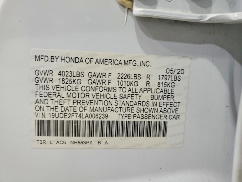 Aukcja sprzedaży 2020 Acura Ilx, vin: 19UDE2F74LA006239, numer aukcji: 63054476