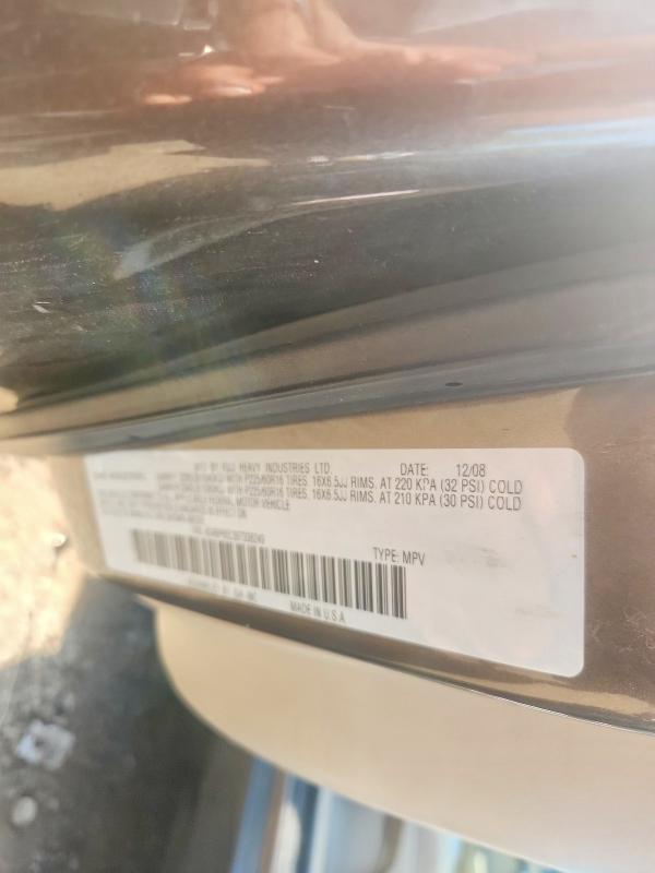 61193136 :رقم المزاد ، 4S4BP60C397338249 vin ، 2009 Subaru Outback مزاد بيع