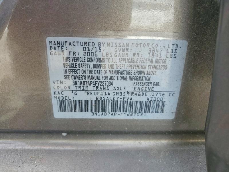 Продаж на аукціоні авто 2015 Nissan Sentra, vin: 3N1AB7AP4FY227034, номер лоту: 62084606