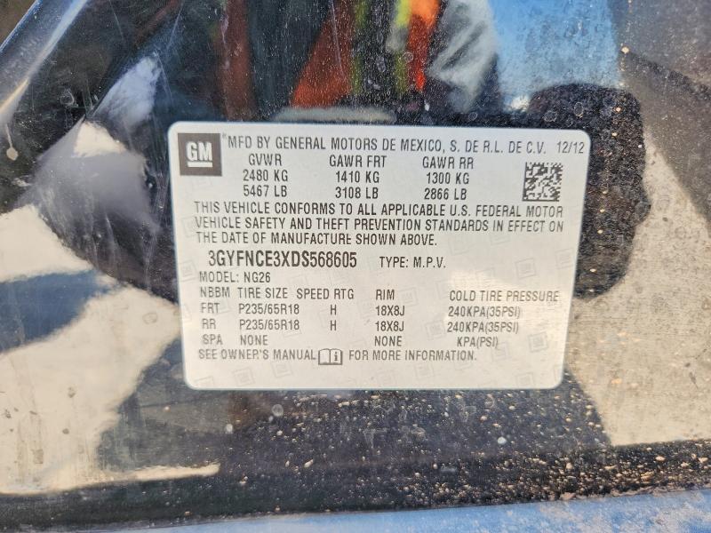 63422046 :رقم المزاد ، 3GYFNCE3XDS568605 vin ، 2013 Cadillac Srx مزاد بيع