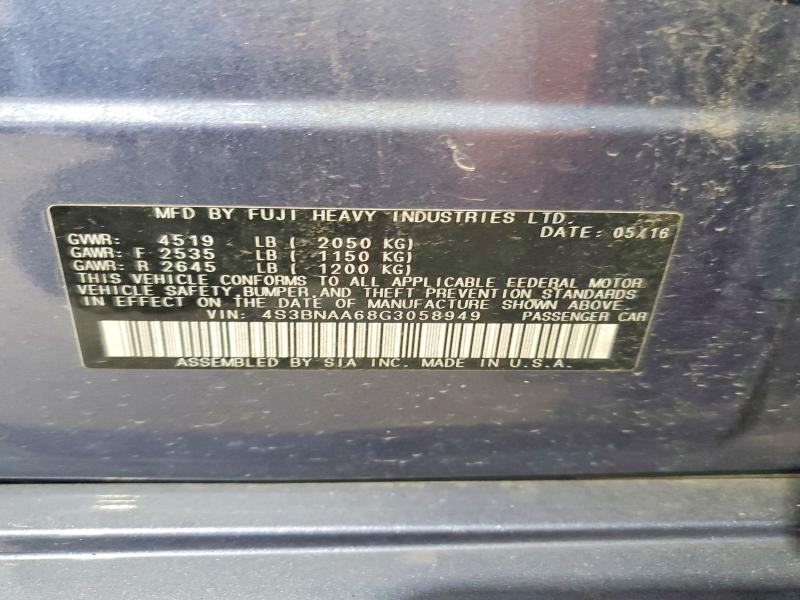 Продаж на аукціоні авто 2016 Subaru Legacy, vin: 4S3BNAA68G3058949, номер лоту: 62658666