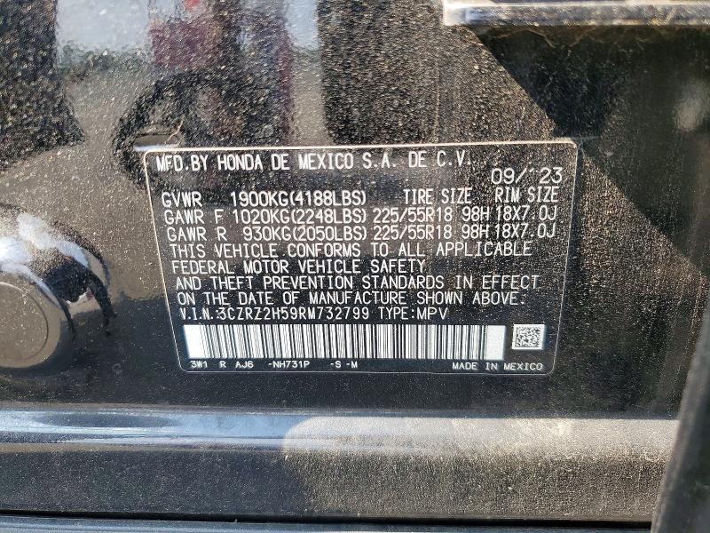 Aukcja sprzedaży 2024 Honda Hr-v, vin: 3CZRZ2H59RM732799, numer aukcji: 58598166