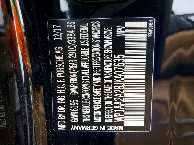 59843516 :رقم المزاد ، WP1AA2A28JKA07635 vin ، 2018 Porsche Cayenne مزاد بيع