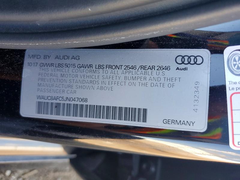 Aukcja sprzedaży 2018 Audi A6, vin: WAUC8AFC5JN047068, numer aukcji: 63217396