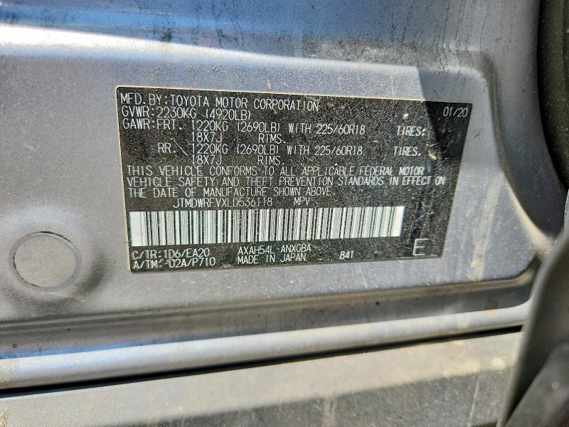 Продаж на аукціоні авто 2020 Toyota Rav4, vin: JTMDWRFVXLD536118, номер лоту: 61294836