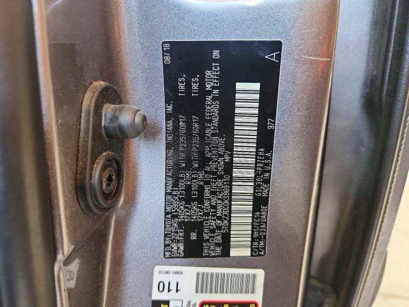 Auction sale of the 2019 Toyota Sienna, vin: 5TDKZ3DC0KS969110, lot number: 41634416