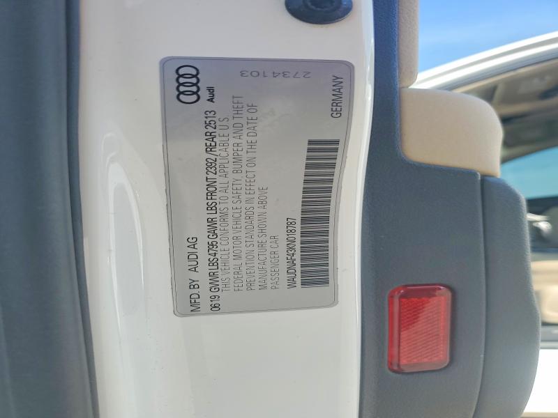 Продажа на аукционе авто 2019 Audi A4, vin: WAUDNAF43KN018787, номер лота: 60270596