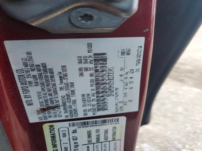 Auction sale of the 2017 Ford Fusion, vin: 3FA6P0H90HR273143, lot number: 58729286